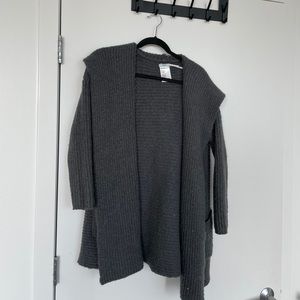 UO KIMICHI BLUE HOODED CARDIGAN